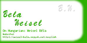 bela weisel business card
